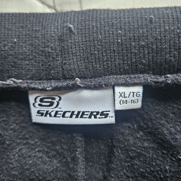 SKECHERS Girls Jogger Sweatpants Black White XL 14-16 - Picture 3 of 5